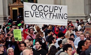 Protesters at an Occupy Wall Street rally. Photo from web.