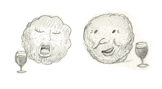 Two lukewarm matzoh balls argue over Manischevitz